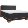 Boxspringbett 180/200 cm in Buchefarben, Dunkelgrau