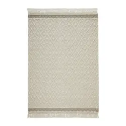 Handwebteppich 70/130 cm Sylt Silberfarben, Beige