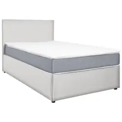 Boxbett 160/200 cm in Wei&szlig;, Hellgrau