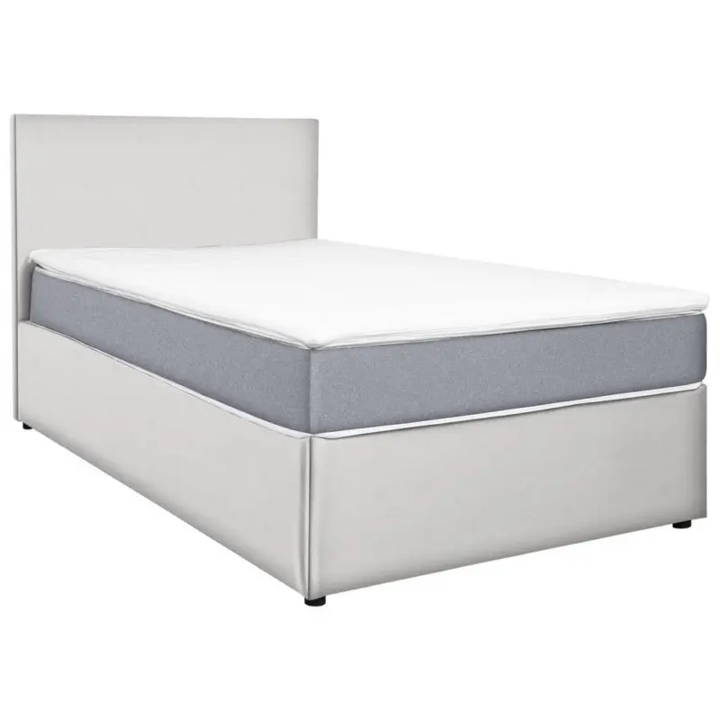Boxbett 160/200 cm in Wei&szlig;, Hellgrau