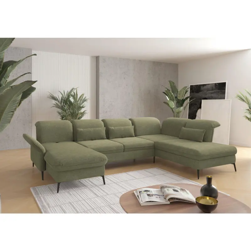 Wohnlandschaft in Flachgewebe Hellgr&uuml;n