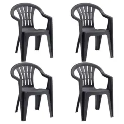 Stapelsessel in Kunststoff Graphitfarben