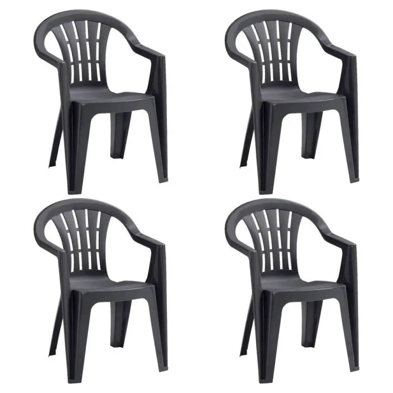 Stapelsessel in Kunststoff Graphitfarben