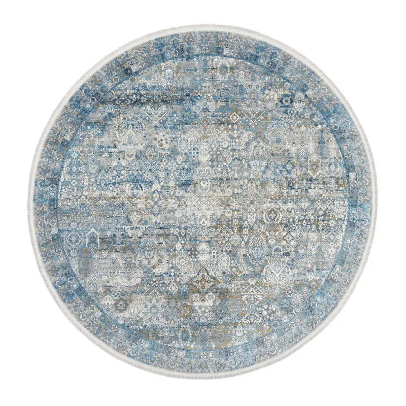 Webteppich 200 cm Toulon Blau, Grau