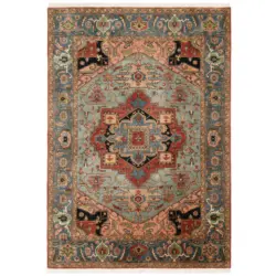 Orientteppich 70/140 cm Super Serapi Blau, Hellblau