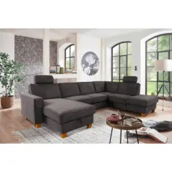 Wohnlandschaft in Flachgewebe Dunkelgrau