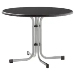 Gartentisch Holzwerkstoff Graphitfarben rund