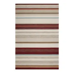 Flachwebeteppich 160/230 cm Sally Creme, Bordeaux, Beige
