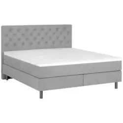 Boxspringbett 160/200 cm in Hellgrau