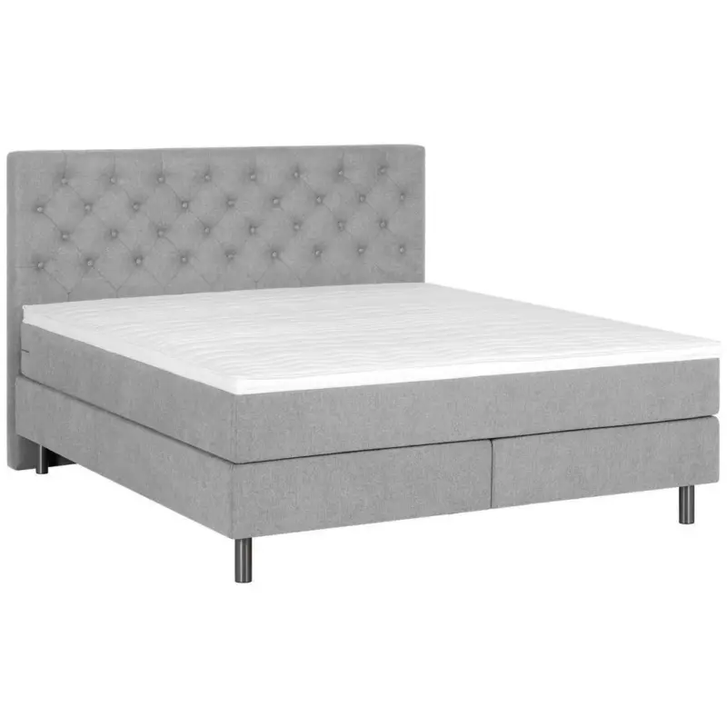 Boxspringbett 160/200 cm in Hellgrau