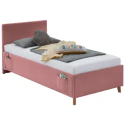 Polsterbett Lattenrost, Bettkasten Rosa 120/200 cm