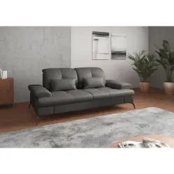 2,5-Sitzer in Vliesstoff Kombination Echtleder/Stoff Anthrazit