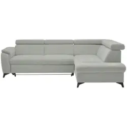 Ecksofa Prag in Webstoff Silberfarben