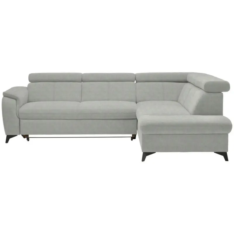 Ecksofa Prag in Webstoff Silberfarben