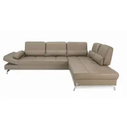 Ecksofa Loft in Echtleder Braun 299/250 cm