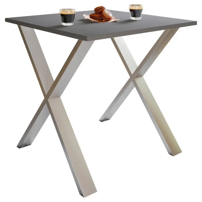 Esstisch in Metall, Holzwerkstoff 80/80/76 cm