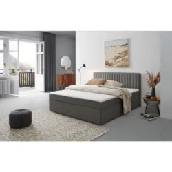 Boxbett 200/200 cm in Dunkelgrau