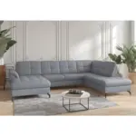 XXXLutz Lauterach - Ihr M&ouml;belhaus bei Bregenz Wohnlandschaft Zora E in Echtleder Graublau