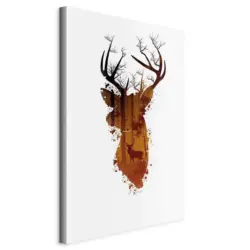 Leinwandbild Abstraktes, Tiere, B&auml;ume 80/120/1,2 cm