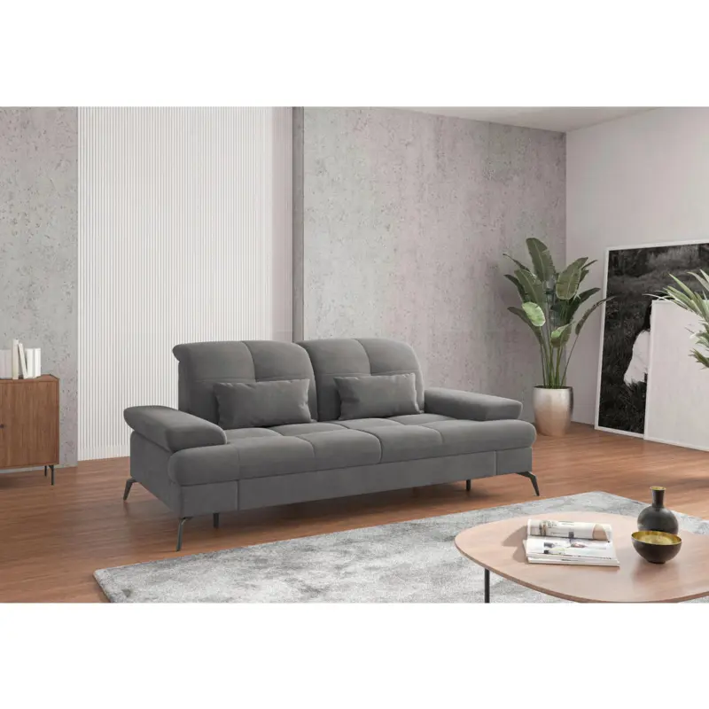 3-Sitzer-Sofa in Flachgewebe Grau