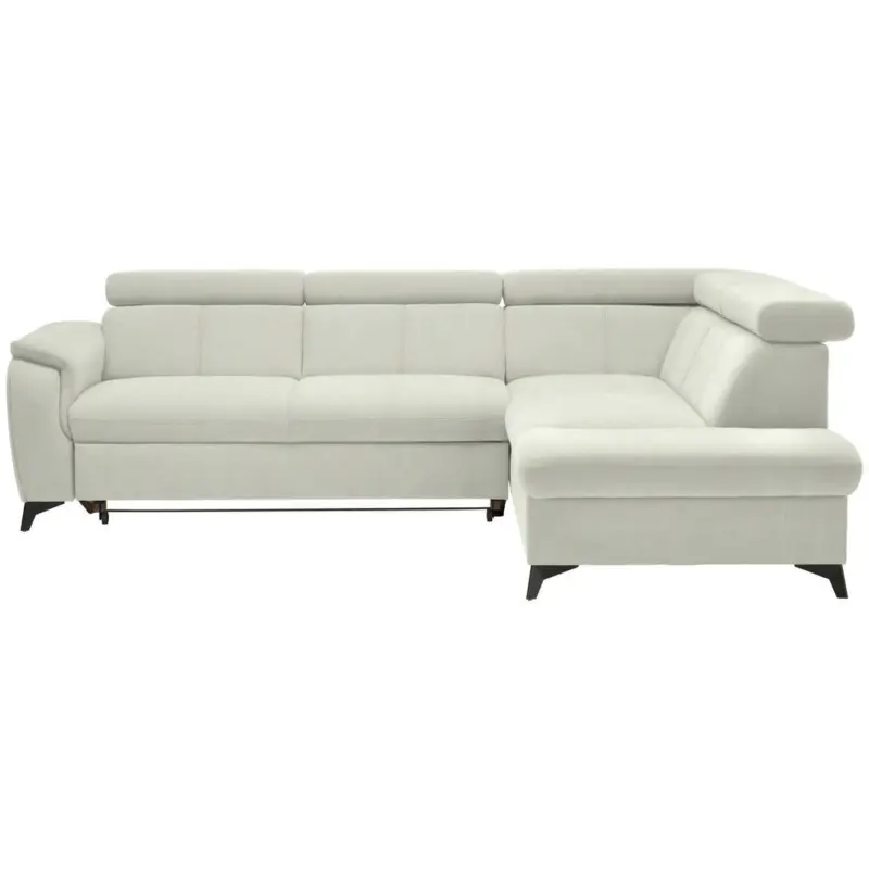 Ecksofa Prag in Flachgewebe Wei&szlig; 260/203 cm
