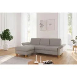 Ecksofa Rochelle E in Flachgewebe Taupe 164/251 cm