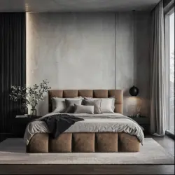 Polsterbett Cherry Mikrofaser Lattenrost, Bettkasten Braun 160/200 cm