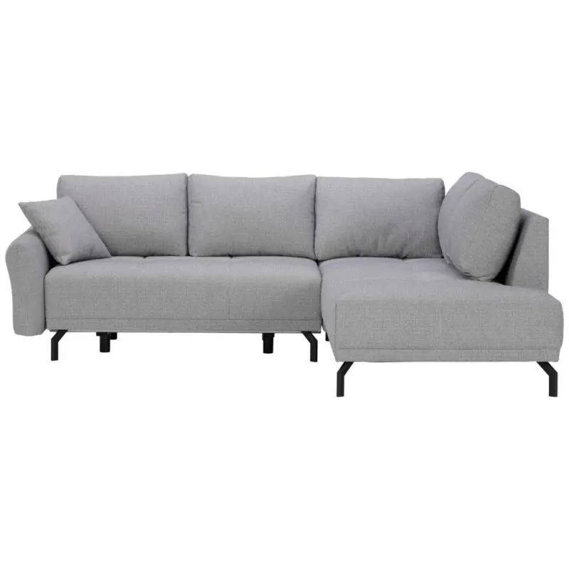 Ecksofa in Webstoff Grau 250/191 cm