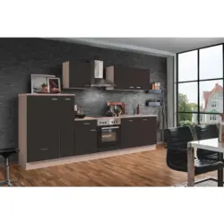 K&uuml;chenblock 310 cm in Dunkelbraun, Sonoma Eiche