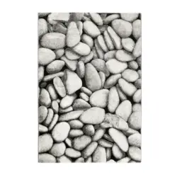 Webteppich 160/225 cm Stony Island Grau, Schwarz, Silberfarben