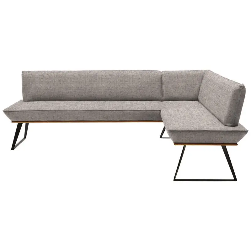 Eckbank 243/163 cm in Schwarz, Eichefarben, Beige