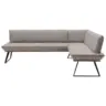 Eckbank 243/163 cm in Schwarz, Eichefarben, Beige