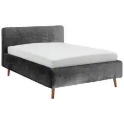 Polsterbett inkl. Bettkasten Lattenrost, Bettkasten Anthrazit 140/200 cm