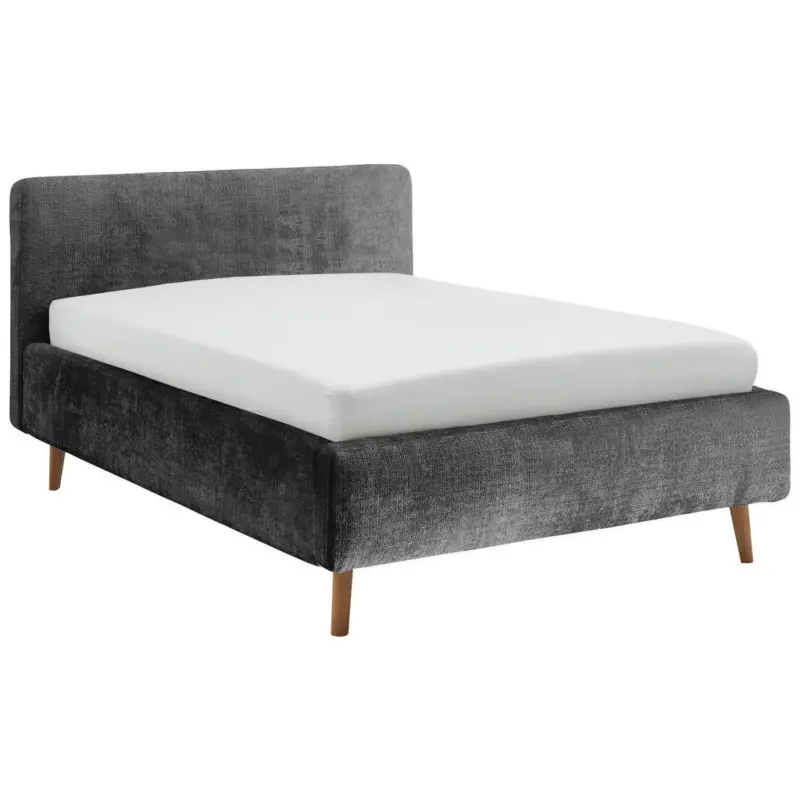 Polsterbett inkl. Bettkasten Lattenrost, Bettkasten Anthrazit 140/200 cm