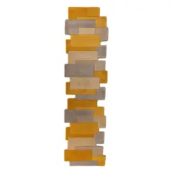 Wollteppich 230/60 cm Gelb, Naturfarben