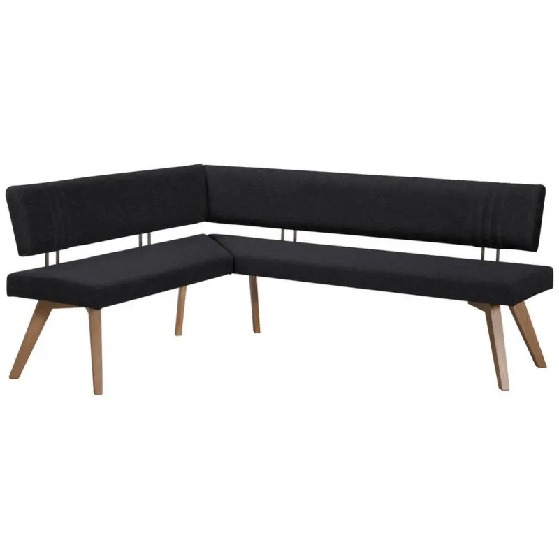 Eckbank 160/200 cm in Schwarz, Wildeiche