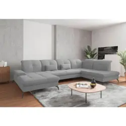 Wohnlandschaft in Flachgewebe Grau