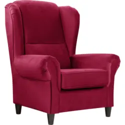 Ohrensessel in Pl&uuml;sch Bordeaux