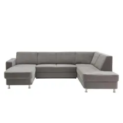 Wohnlandschaft in Chenille Grau