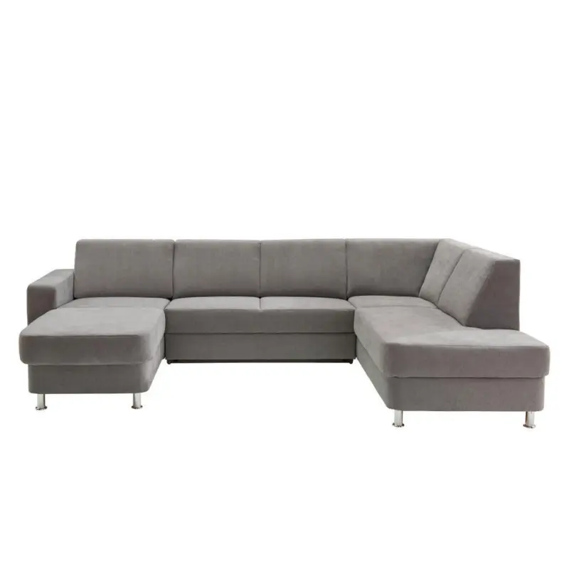 Wohnlandschaft in Chenille Grau