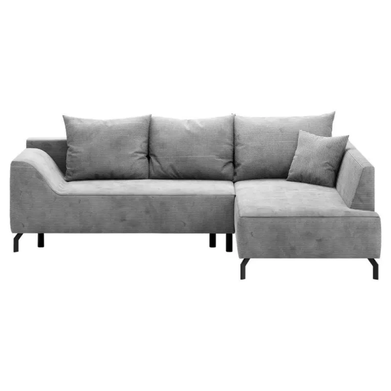Eckschlafsofa in Cord Hellgrau