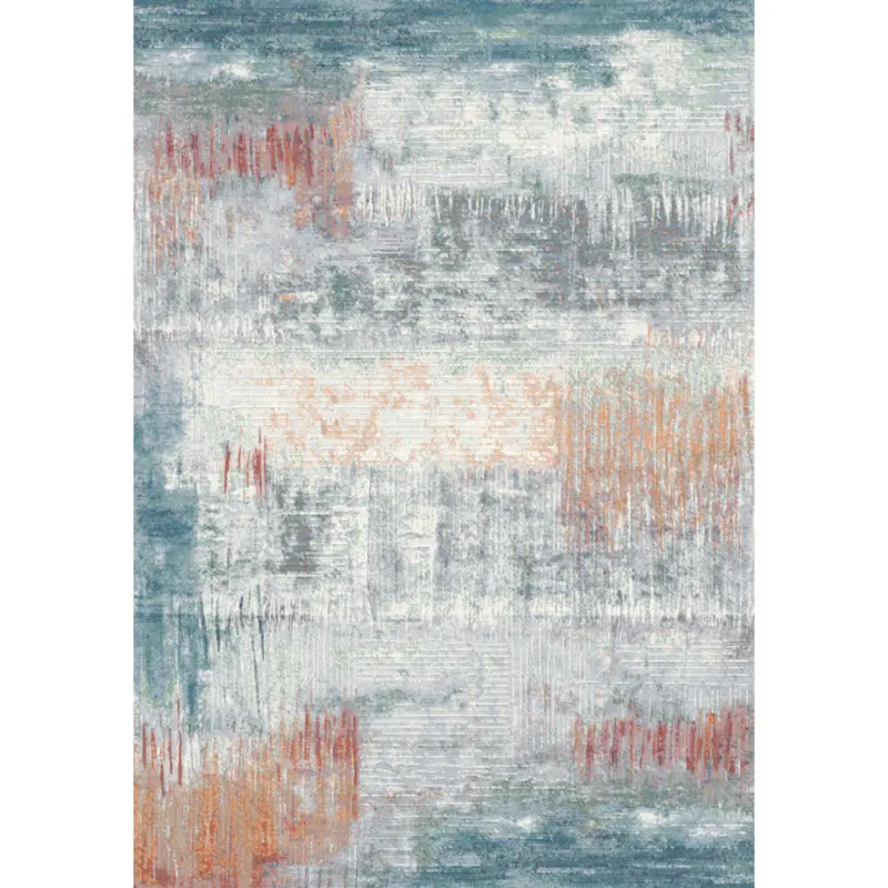 Webteppich 133/195 cm Catania Blau, Grau, Wei&szlig;