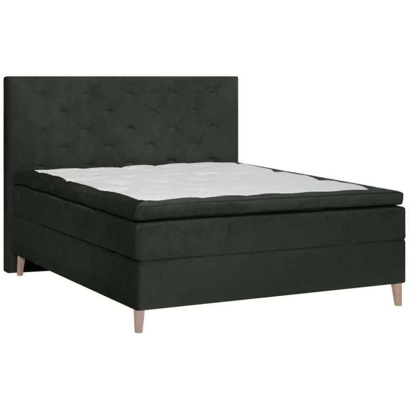 Boxspringbett 140/200 cm in Dunkelgr&uuml;n