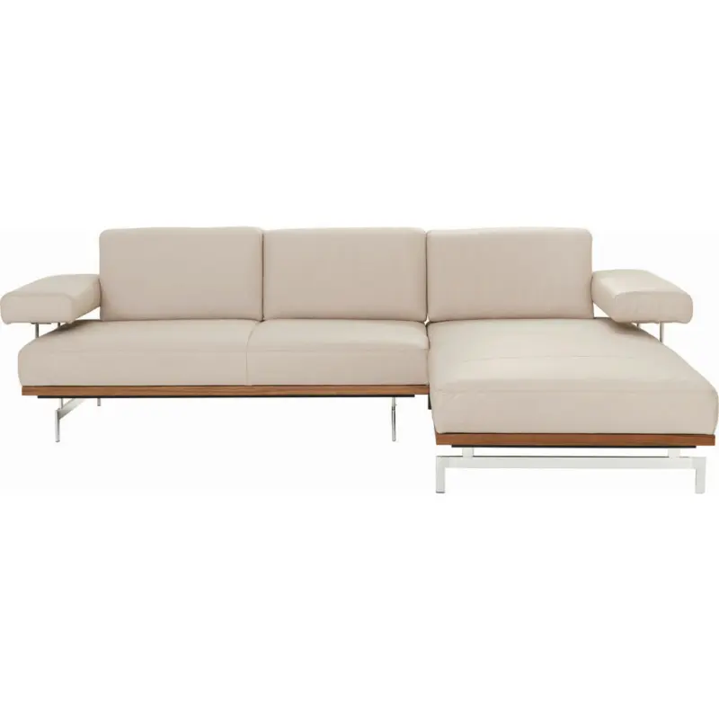Ecksofa in Echtleder Creme 295/237 cm