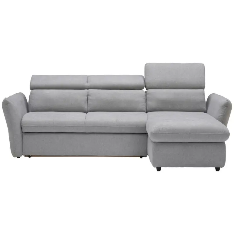 Ecksofa in Mikrofaser Hellgrau 240/172 cm