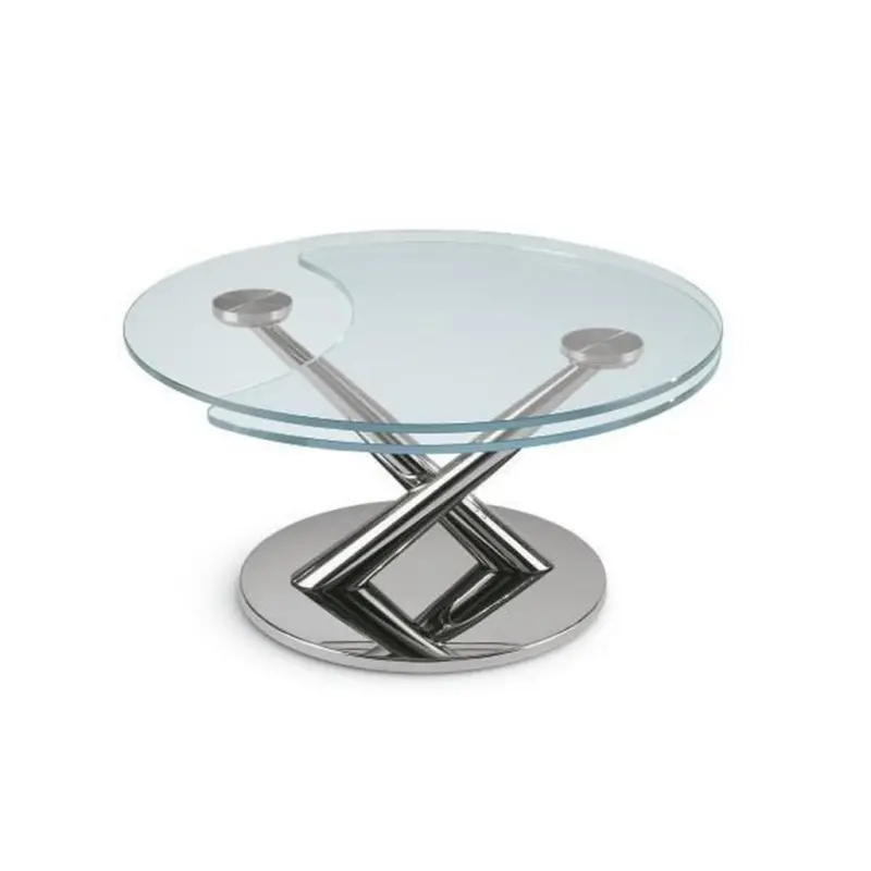 Couchtisch in Metall, Glas 80(128)/80/40 cm