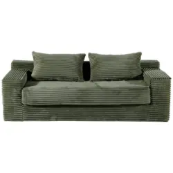 2-Sitzer-Sofa in Cord Gr&uuml;n