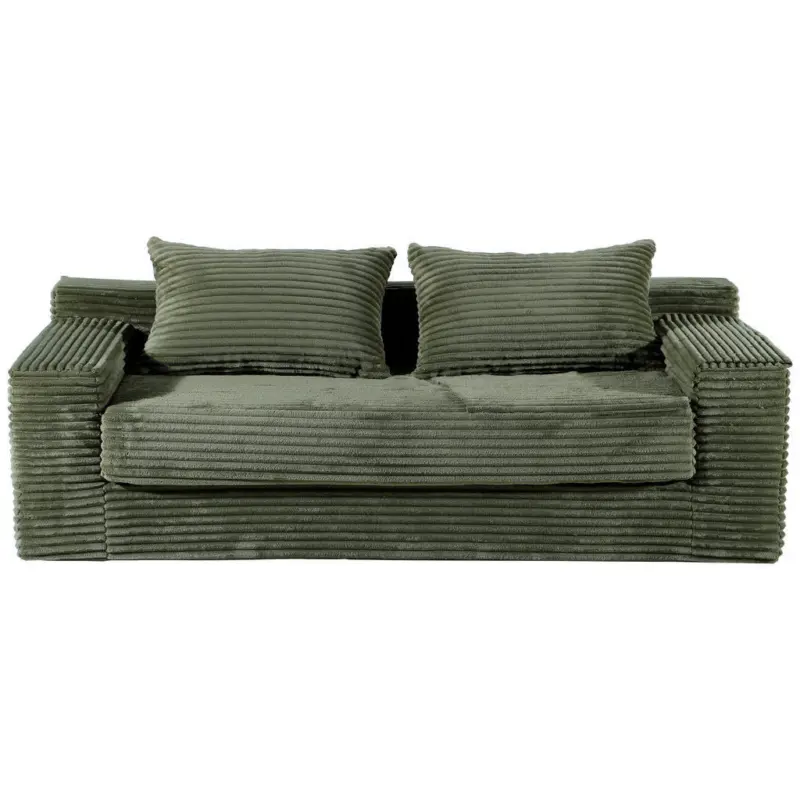 2-Sitzer-Sofa in Cord Gr&uuml;n