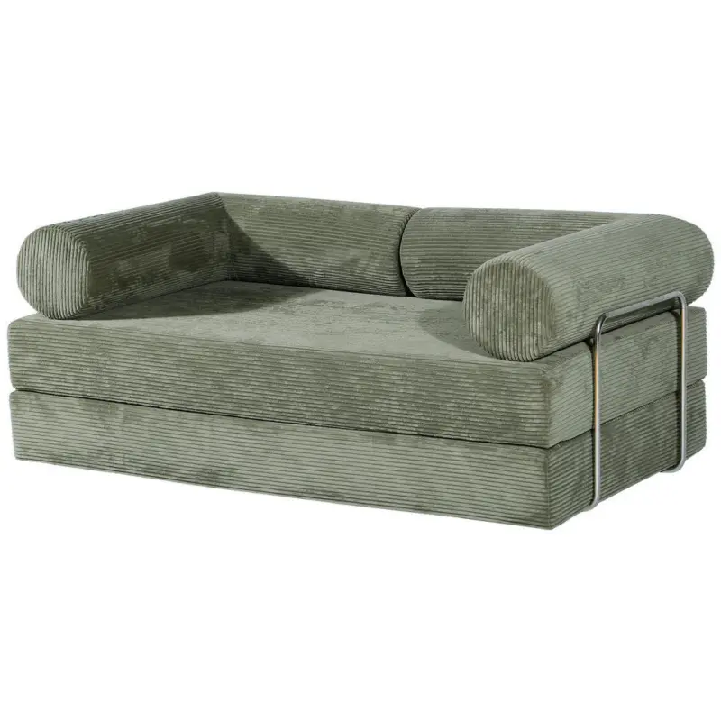Schlafsofa in Cord Gr&uuml;n