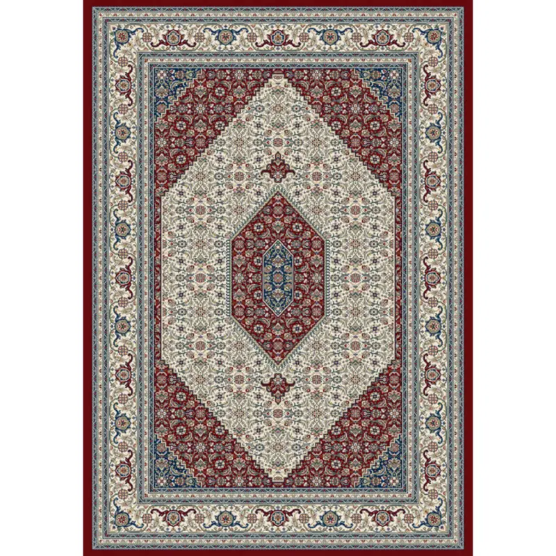Webteppich 133/195 cm Ferrara Creme, Rot, Dunkelblau
